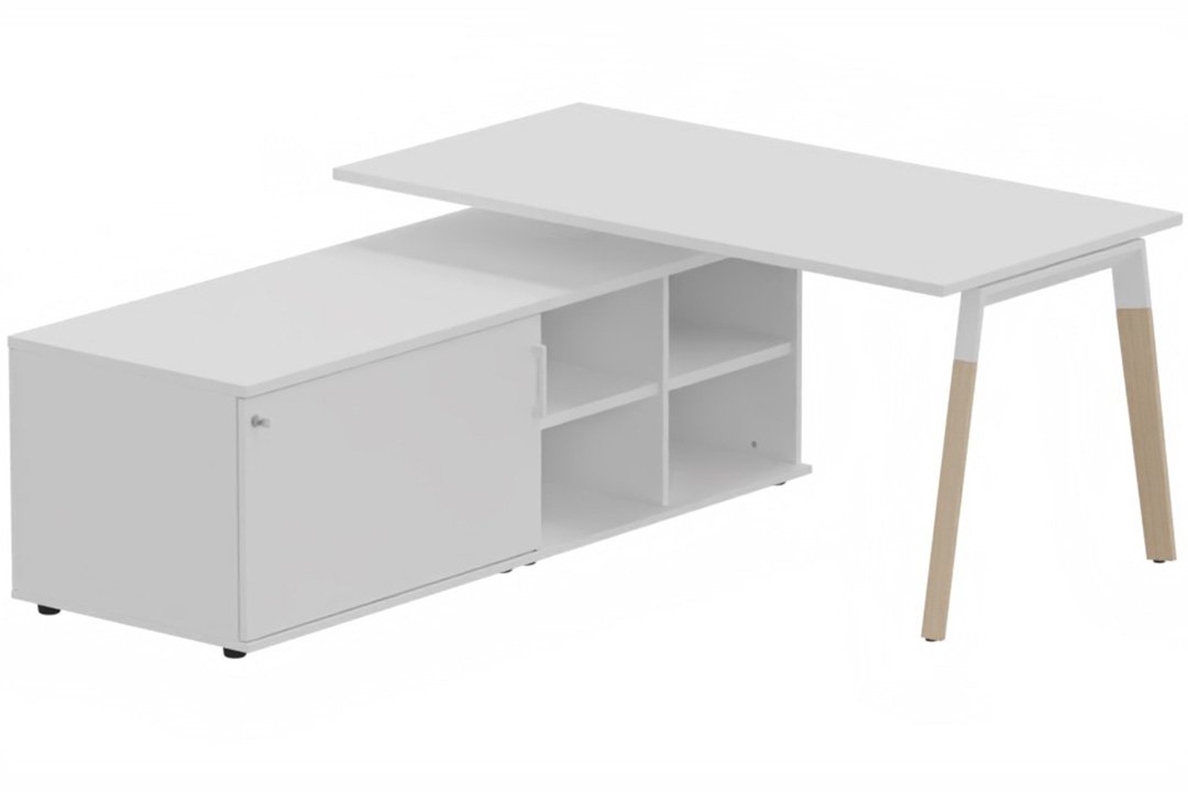 K8Wood  Plan 180x80 avec meuble porteur (L180xP64) sans caisson - meuble à gauche