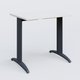 K2 Plateau droit 80x60 pieds fixe. Plateau Blanc et pietement Anthracite.
