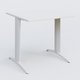 K2 Plateau droit 80x80 pieds fixe. Plateau Blanc et pietement Blanc.