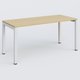 K3 Plateau droit 160x70 pieds fixe. Plateau Chêne clair et pietement Blanc.