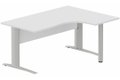 K1 VDF BOIS Compact 90° asymétrique 180x120x80/60cm retour à droite sur pied de soutien blanc/aluminium - sur délai