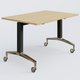Module droit de la gamme LEM 120-80 cm. Plateau Chêne clair et pietement Noir/Chrome.