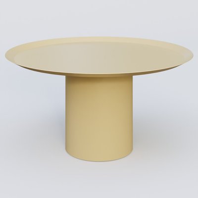 [Pas de famille] - [Pas de sous famille] - Table Basse Fashon Styl piètement colonne métalique D-26 cm. Plateau Jaune Cuivre (RAL 1002) et pietement Jaune Cuivre (RAL 1002).