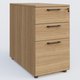 Caisson hauteur de bureau mélamine 3 tiroirs, profondeur 60cm. Caisson Noyer et poignets Noir.