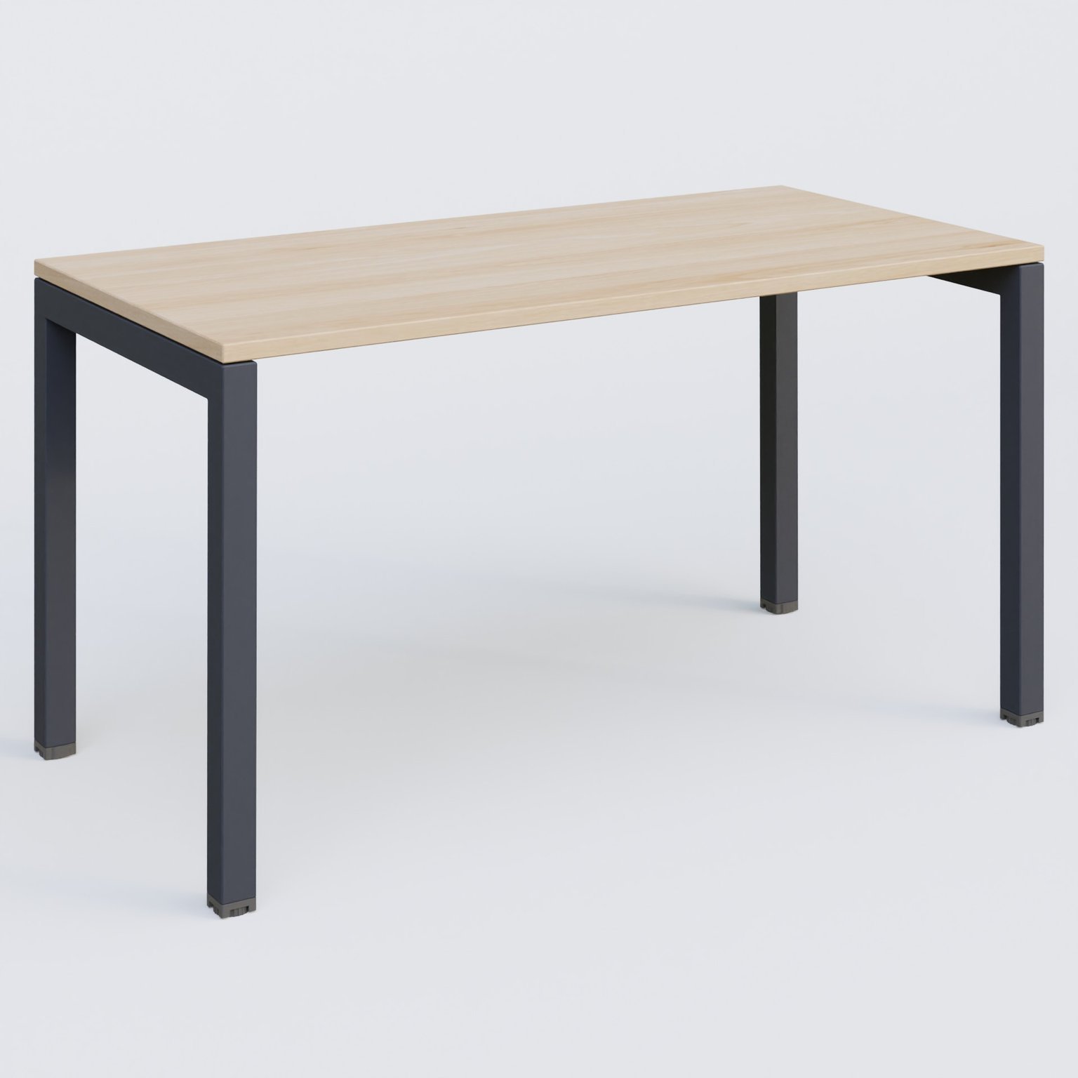 K3 Plateau droit 140x70 pieds fixe. Plateau Hêtre et pietement Anthracite.