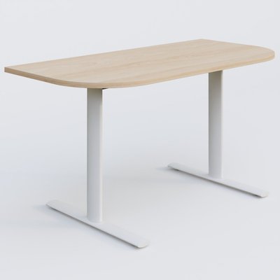 [Pas de famille] - [Pas de sous famille] - Module d'extrémité gamme Pure 145-70 cm. Plateau Hêtre et pietement Blanc.