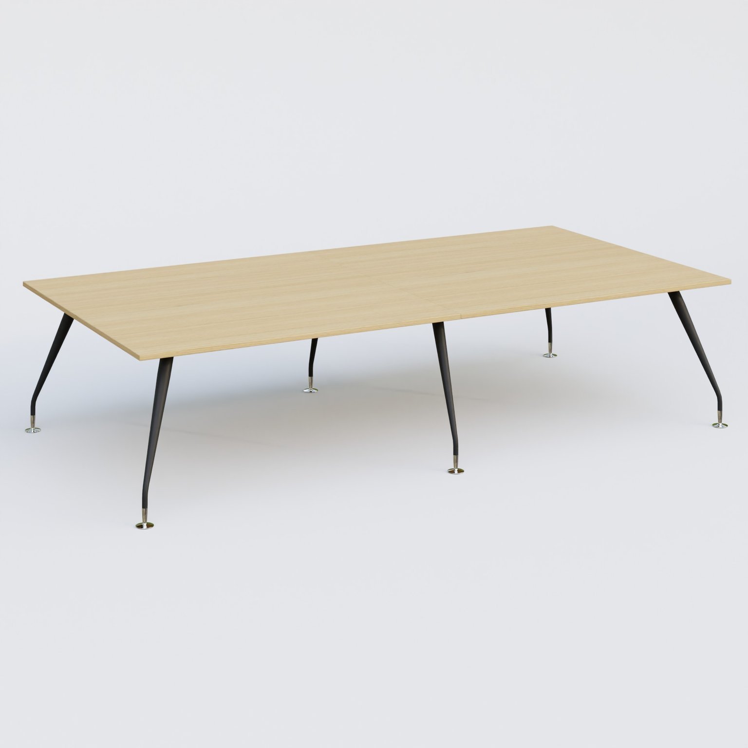 K5 table bench 320*165 cm. Plateau Chêne clair et pietement Noir Mat avec base chromé.