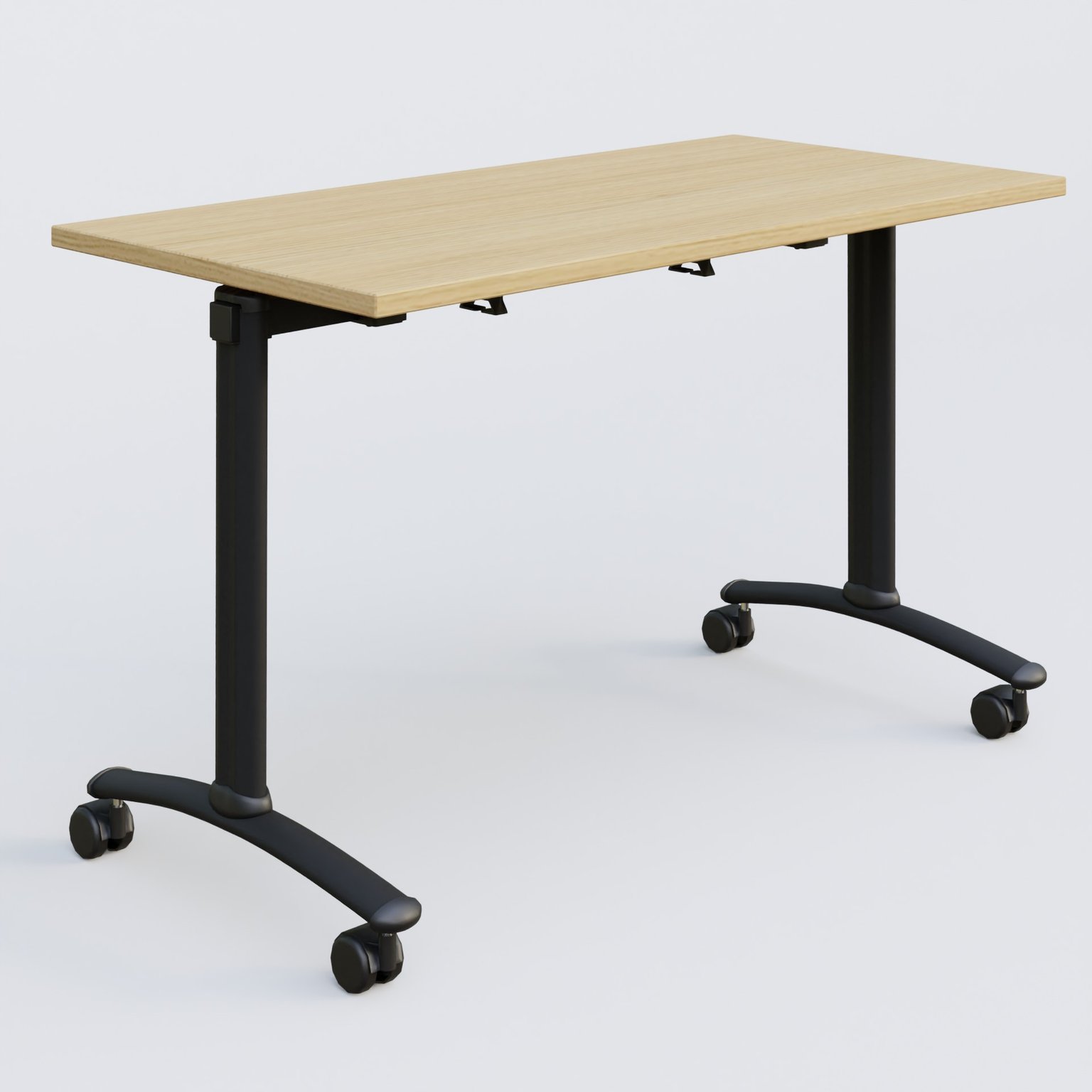 Table abattante gamme Arca 120-60 cm. Plateau Chêne clair et pietement Noir.
