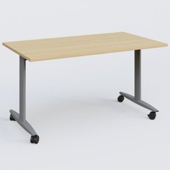 TABLES ABATTANTES - L.140xP.80 cm - Table abattante gamme Design 140*80 cm. Plateau Chêne clair et pietement Aluminium.