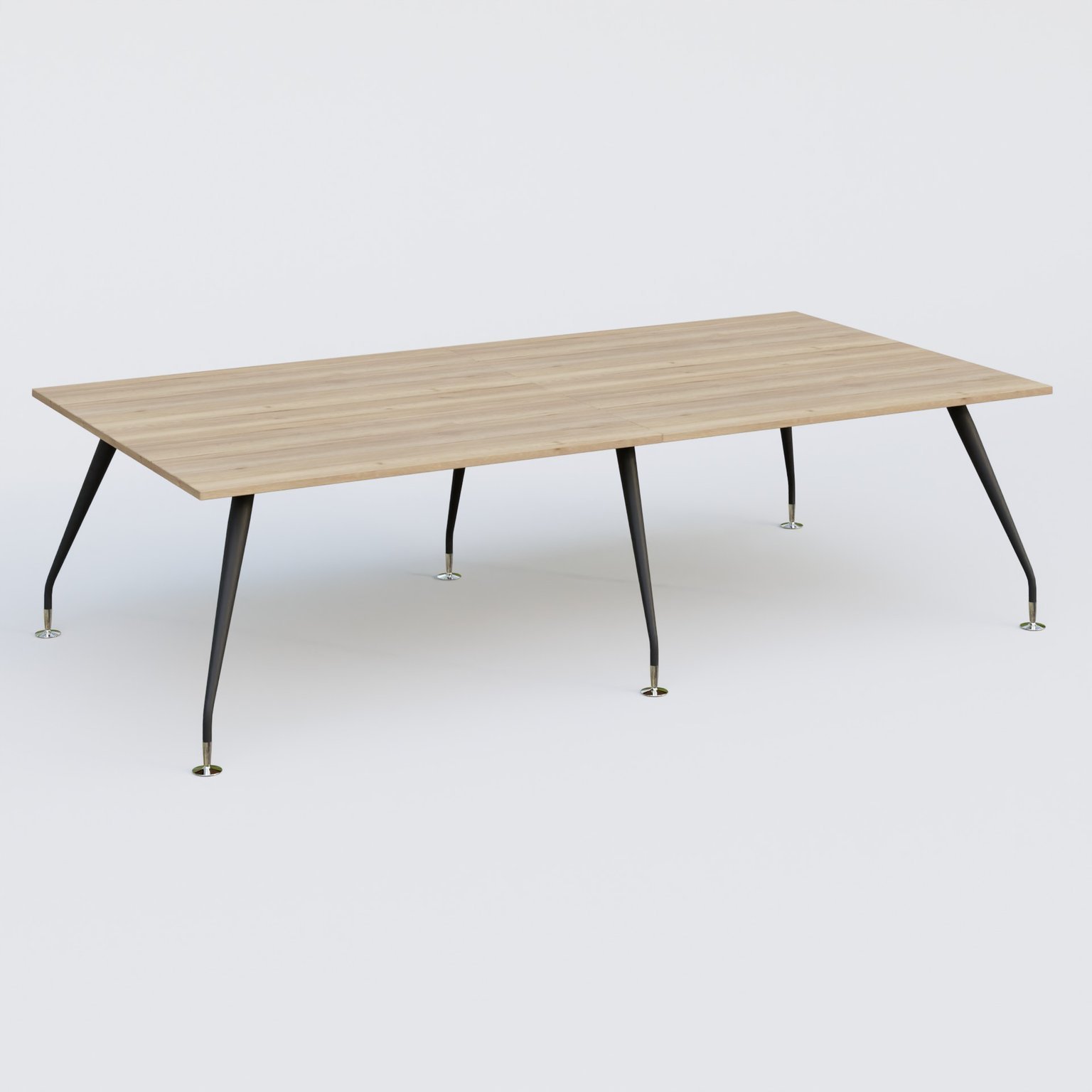K5 table bench 280*145 cm. Plateau Chêne naturel et pietement Noir Mat avec base chromé.