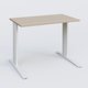 K1 Plateau droit 100x60 pieds fixe. Plateau Acacia et pietement Blanc