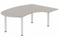 K3 compact 90° manager 190x141x104x60cm, plateau acacia, structure blanc