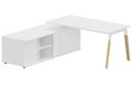 K8Wood  Plan 200x100 avec meuble porteur (L180xP64) avec caisson 3T intégré - meuble à gauche