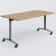 Table abattante gamme Arca 160-80 cm. Plateau Noyer et pietement Aluminium.