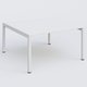 K3 Plateau droit 140x145 pieds fixe. Plateau Blanc et pietement Blanc.