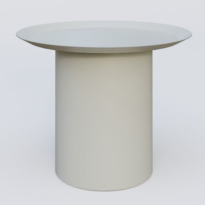 [Pas de famille] - [Pas de sous famille] - Table Basse Fashion Styl piètement colonne métalique D-26 cm. Plateau Gris (RAL 7038) et pietement Gris (RAL 7038).