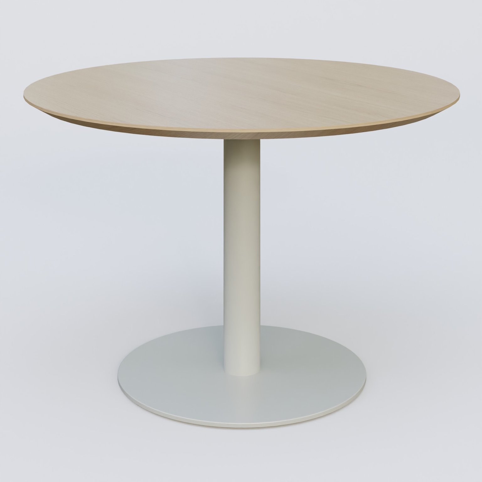 Table Basse Fashion Styl piètement colonne en métal et plateau bois. Plateau Chêne et pietement Gris (RAL 7038).