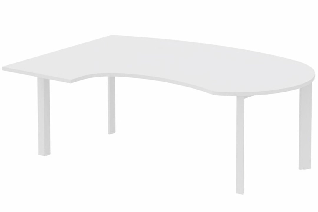 K7 compact 90° manager 190x141x104x60cm, plateau blanc, structure blanc