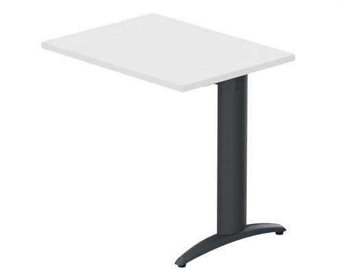 Gamme K2 - Extensions - Plans droits - K2 retour direct 80x60cm sur pied, plateau BLANC, structure ANTHRACITE