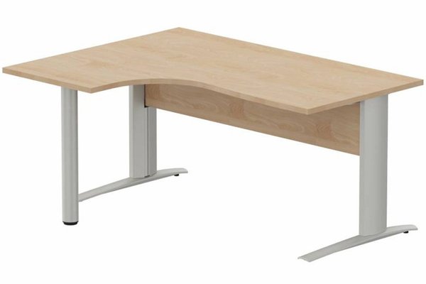 Gamme K1 - Plans compacts - K1 VDF BOIS Compact 90° asymétrique 160x120x80/60cm retour à gauche sur pied de soutien hêtre/aluminium