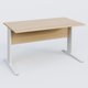 K1 Plateau droit 140x80 avec voile de fond bois. Plateau Hêtre et pietement Blanc