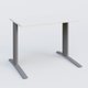 K1 Plateau droit 100x60 pieds fixe. Plateau Blanc et pietement Aluminium