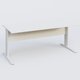 K1 Plateau droit 180x80 avec voile de fond bois. Plateau Blanc et pietement Blanc