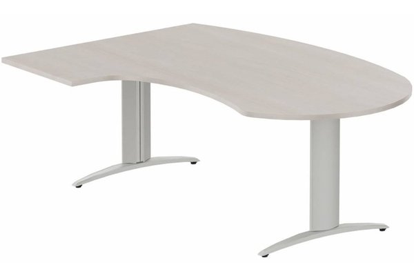 Gamme K2 - Plans compacts - K2 compact 90° manager 190x141x104x60cm sur pied de soutien, plateau acacia, structure aluminium