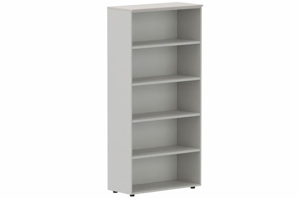 ARMOIRES SANS PORTES / BIBLIOTHEQUES - Hauteur 196 cm - Armoire mélamine H196xL100cm sans portes, Finitions = Top de finition : Acacia / Corps d'armoire et tablettes: aluminium