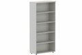 Armoire mélamine H196xL100cm sans portes, Finitions = Top de finition : Acacia / Corps d'armoire et tablettes: aluminium