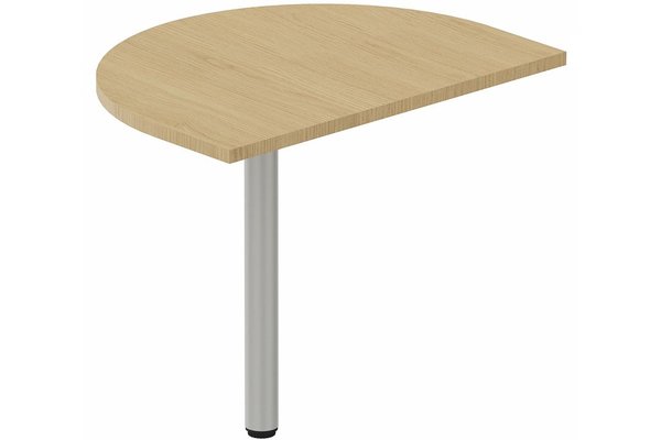 Gamme K2 - Extensions conviviales - K2- Extension de convivialité arrondie P80 x L60 sur 1 pied de soutien -Finitions : PLATEAUX: CHENE (CE) / PIETEMENTS: ALUMINIUM (AL)