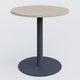 Table de réunion pietement colonne plateau D 80 cm. Plateau Acacia et pietement Anthracite.