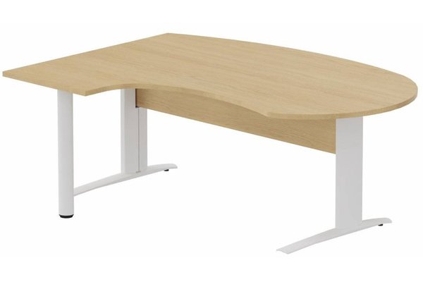 Gamme K1 - Plans compacts - K1 Voile de fond Bois-  Plan compact 90° asymétrique Manager 190x141x104/60cm sur pied de soutien - retour à gauche