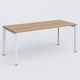 K7 plan droit 180*80 sur pieds fixe. Plateau Noyer et pietement Blanc