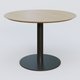 Table Basse Fashion Styl piètement colonne en métal et plateau bois. Plateau Chêne et pietement Noir (RAL 9005).