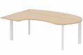 K7 compact 90° manager 190x141x104x60cm, plateau hêtre, structure blanc
