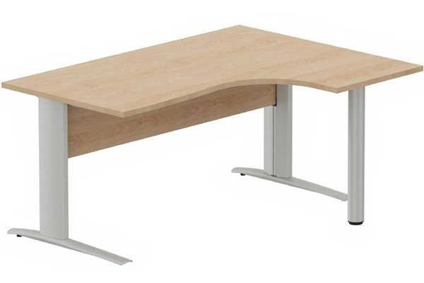 Gamme K1 - Plans compacts - K1 VDF BOIS Compact 90° asymétrique 160x120x80/60cm retour à droite sur pied de soutien hêtre/aluminium