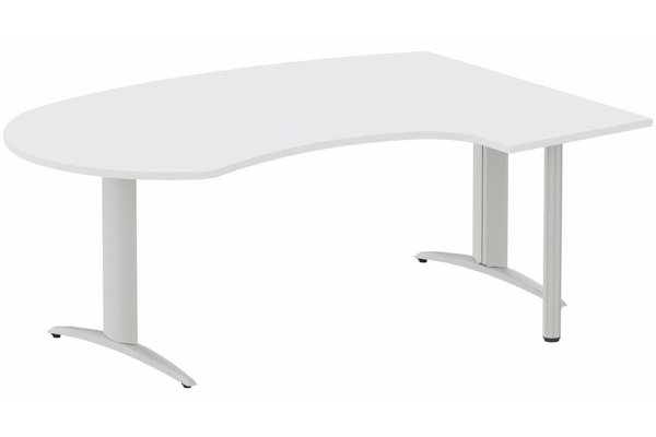 Gamme K2 - Plans compacts - K2 compact 90° manager 190x141x104x60cm sur pied de soutien, plateau blanc, structure aluminium