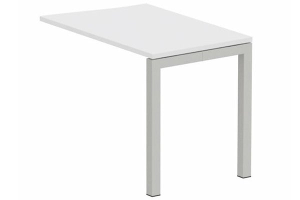 Gamme K3 - Extensions - Plans vagues - Retour vague à droite 90x60cm sur pied blanc/aluminium - sur délai