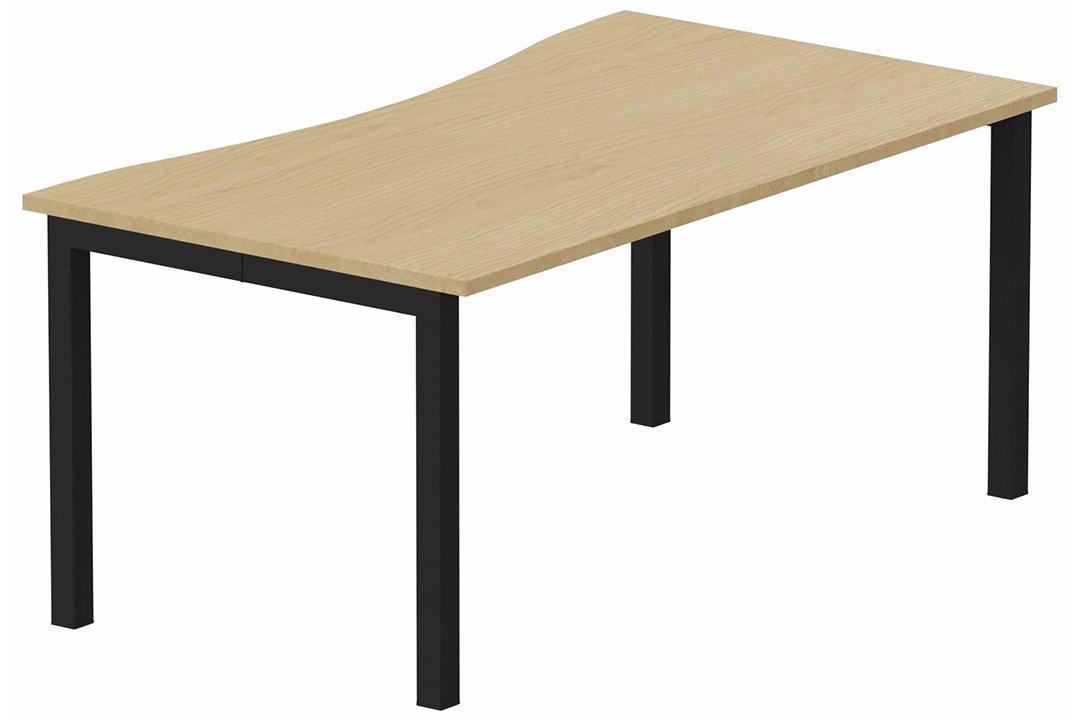 K3- Plan vague symétrique 180x90x80 -Finitions : PLATEAUX: CHENE (CE) / PIETEMENTS: NOIR GRAINE MAT (NG)