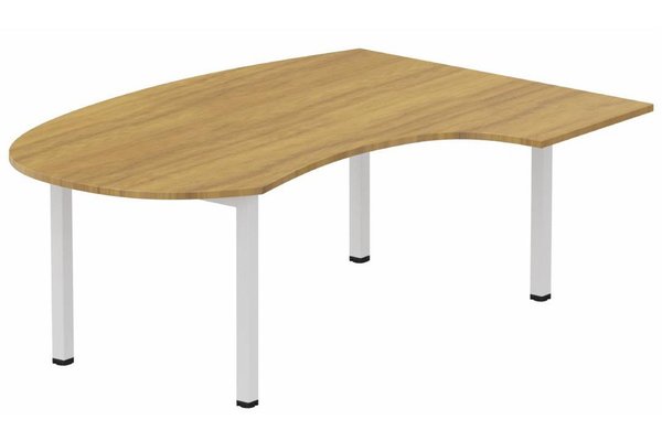 Gamme K3 - Plans compacts - K3 compact 90° manager 190x141x104x60cm, plateau noyer, structure blanche