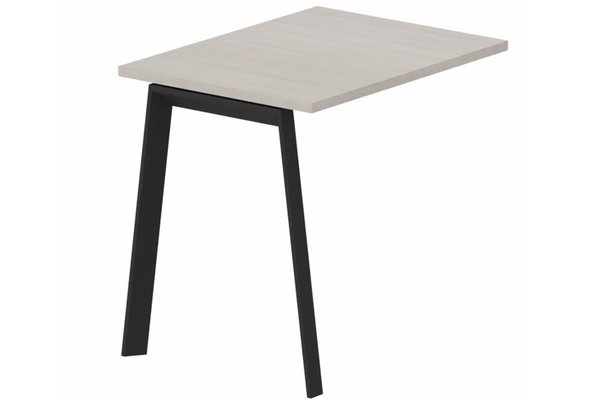 Gamme K8 - Extensions - Plans droits - K8 Retour direct 100x60 sur pied- Finitions : PLATEAUX: ACACIA (AK) / PIETEMENTS: NOIR (NR)