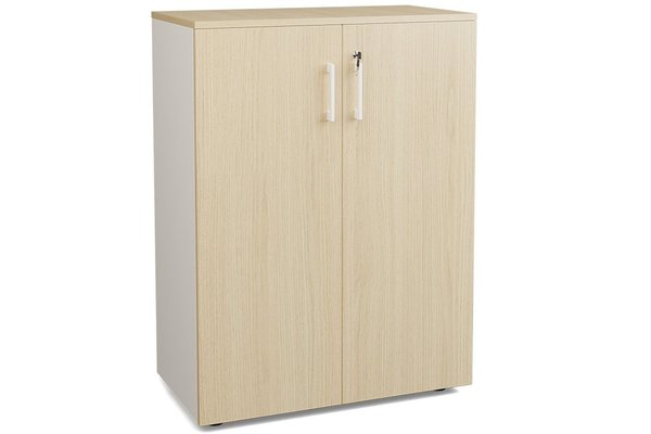 ARMOIRES PORTES BATTANTES - Mélaminés - Armoire mélamine H102xL120cm portes bois