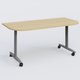 Module d'extrémité pour table abattante gamme Design 165*80 cm. Plateau Chêne clair et pietement Aluminium.