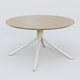 Table Basse Fashion Styl piètement 4 pieds en métal et plateau bois. Plateau Chêne et pietement Blanc (RAL 9010).