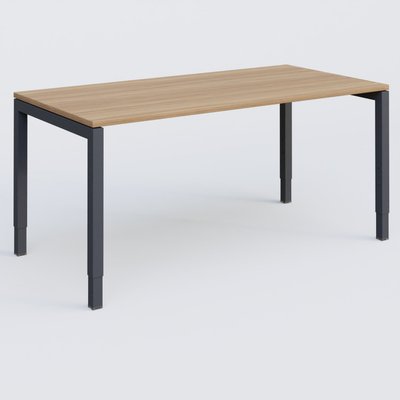 Gamme K3 - Plans droits - Bureau droit gamme K3 160-80 cm hauteur réglable. Plateau Noyer et pietement Anthracite.
