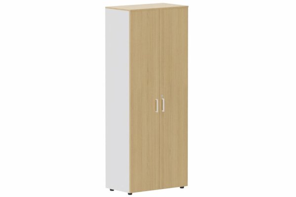 ARMOIRES PORTES BATTANTES - Mélaminés - Armoire mélamine H196xL100cm portes bois