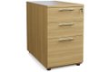 Caisson mélaminé hauteur bureau, 3 tiroirs - P80xL42xH72cm, -Finitions = Caisson: Chêne (CE)/ Poignées: chromées