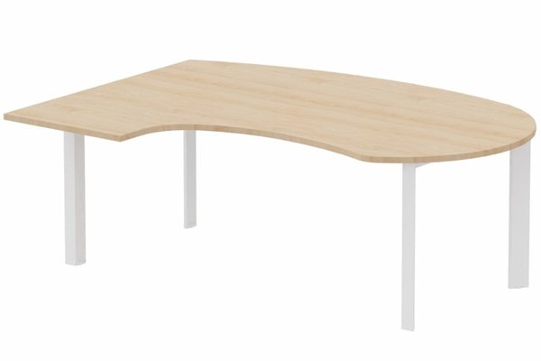 Gamme K7 - Plans compacts - K7 compact 90° manager 190x141x104x60cm, plateau hêtre, structure blanc