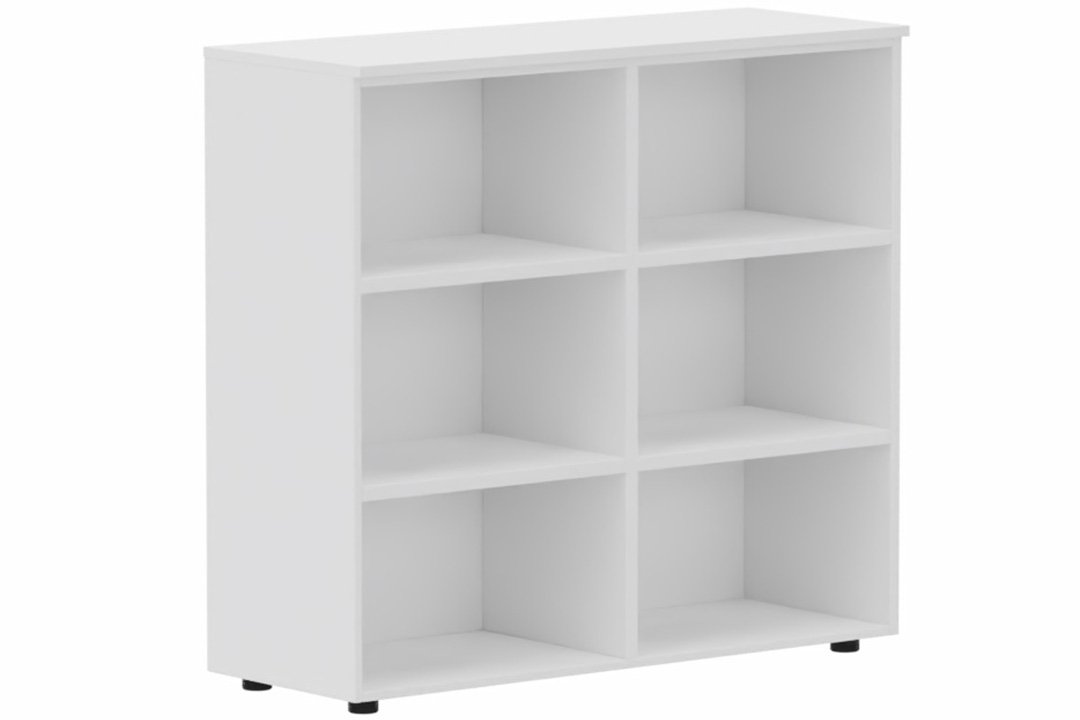 Armoire mélamine H102xL120cm, séparation médiane, sans portes, Top de finition : Chêne (BL) / Corps d'armoire et tablettes: Blanc (BL)